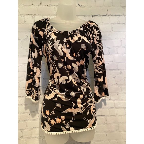 Floral peasant blouse size Medium - Picture 1 of 6